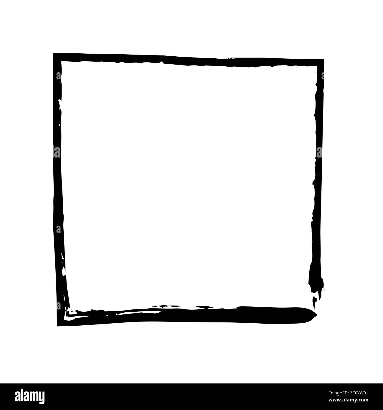Vector grunge brush cadre carré d'encre aquarelle peinture Banque D'Images