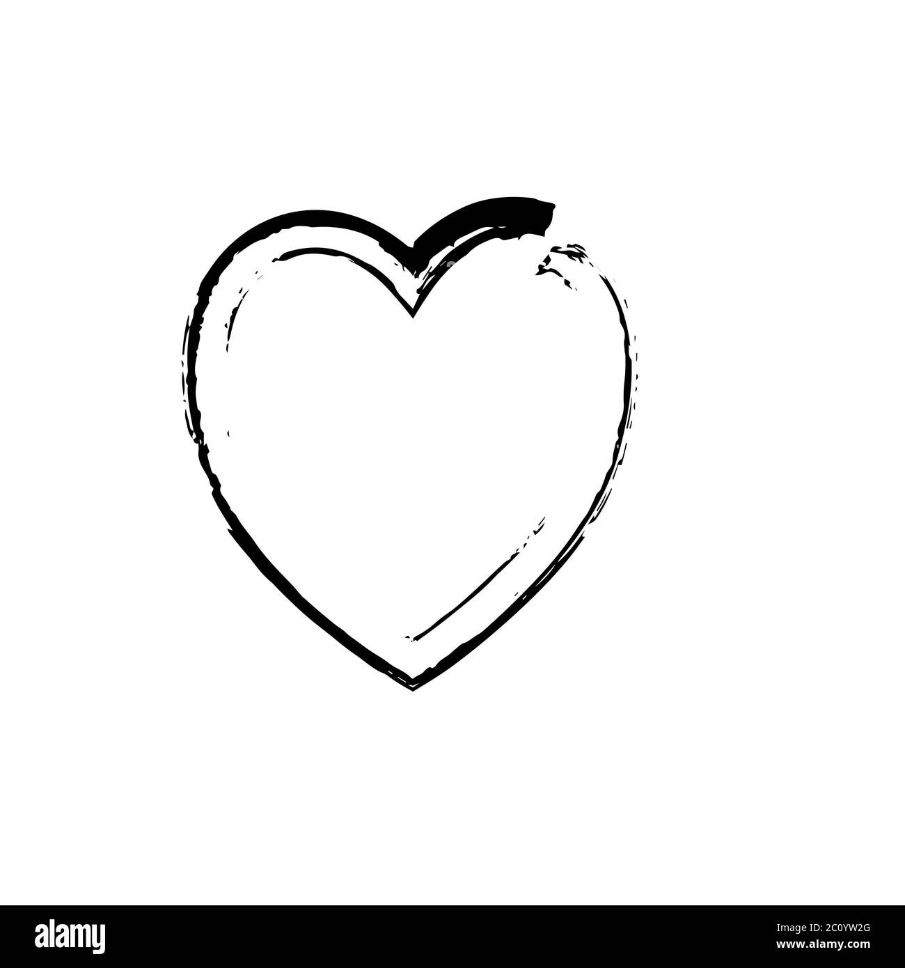 Le symbole en forme de coeur noir vecteur amour Banque D'Images