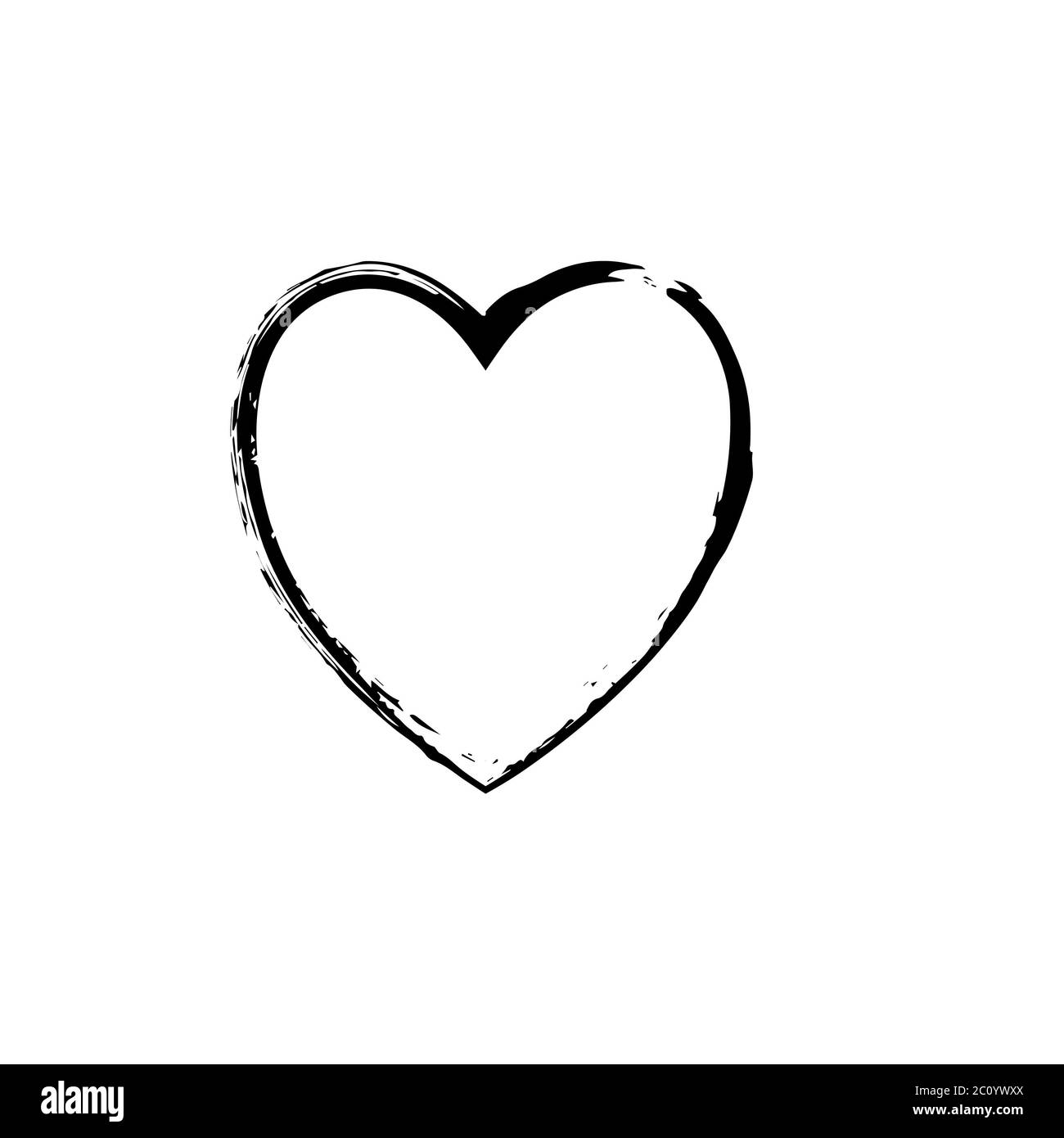 Le symbole en forme de coeur noir vecteur amour Banque D'Images