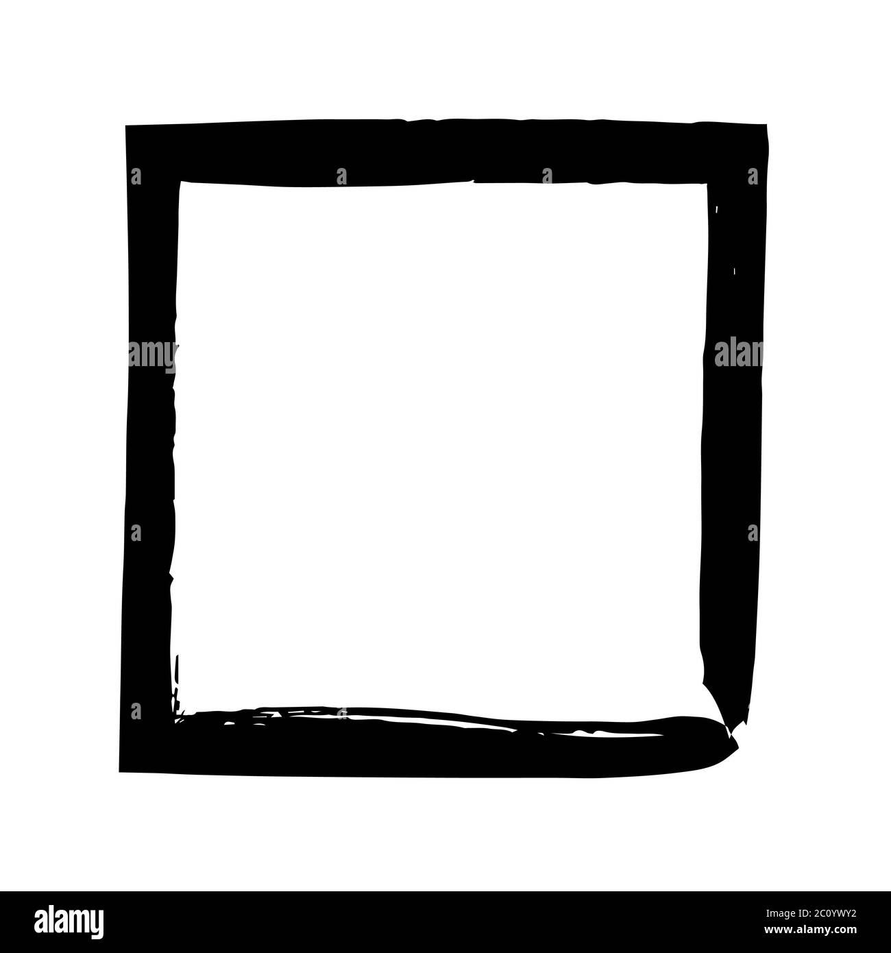 Vector grunge brush cadre carré d'encre aquarelle peinture Banque D'Images