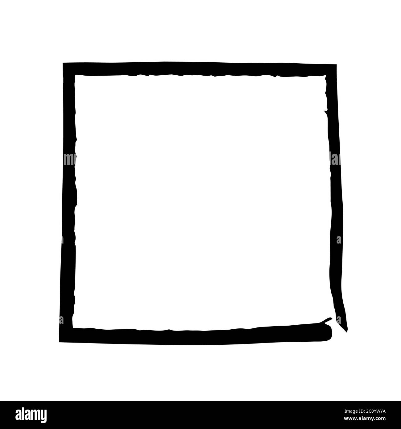 Vector grunge brush cadre carré d'encre aquarelle peinture Banque D'Images