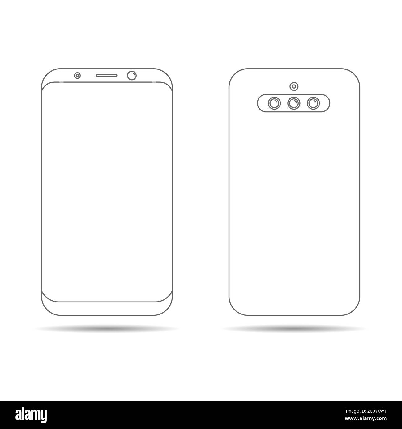 Téléphone à trois caméras Illustration de Vecteur