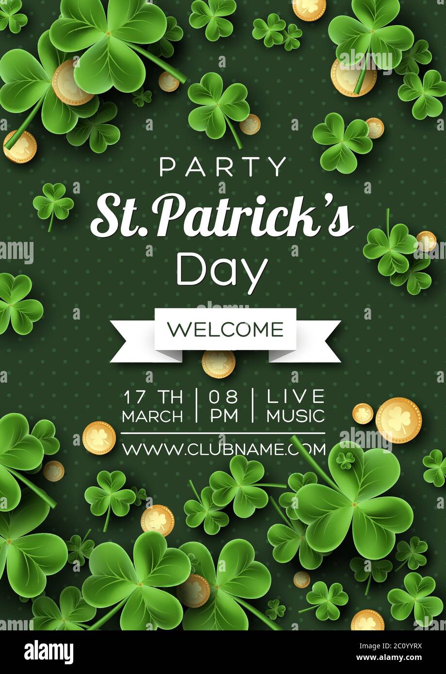 Affiche de fête de la Saint-Patrick. Illustration de Vecteur