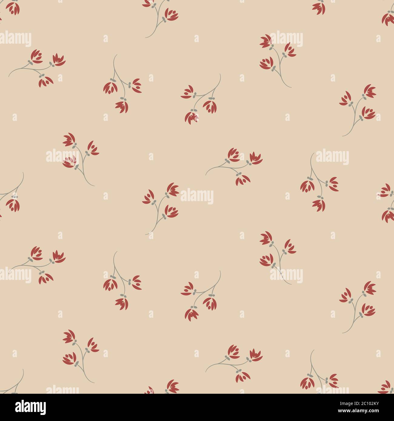 motif vectoriel sans couture à fleurs rouges Illustration de Vecteur