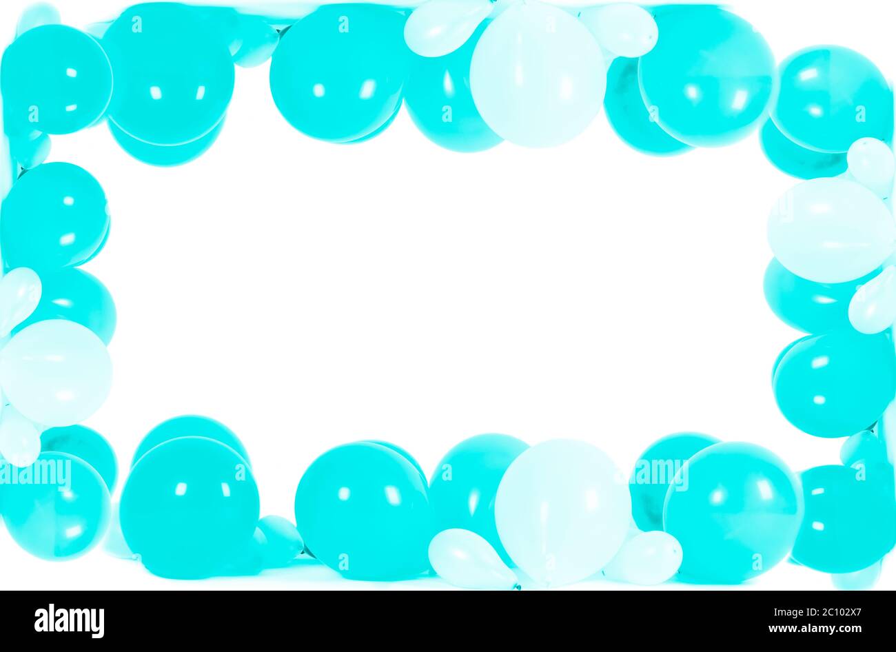 Ballons colorés isolé en forme de frame Banque D'Images