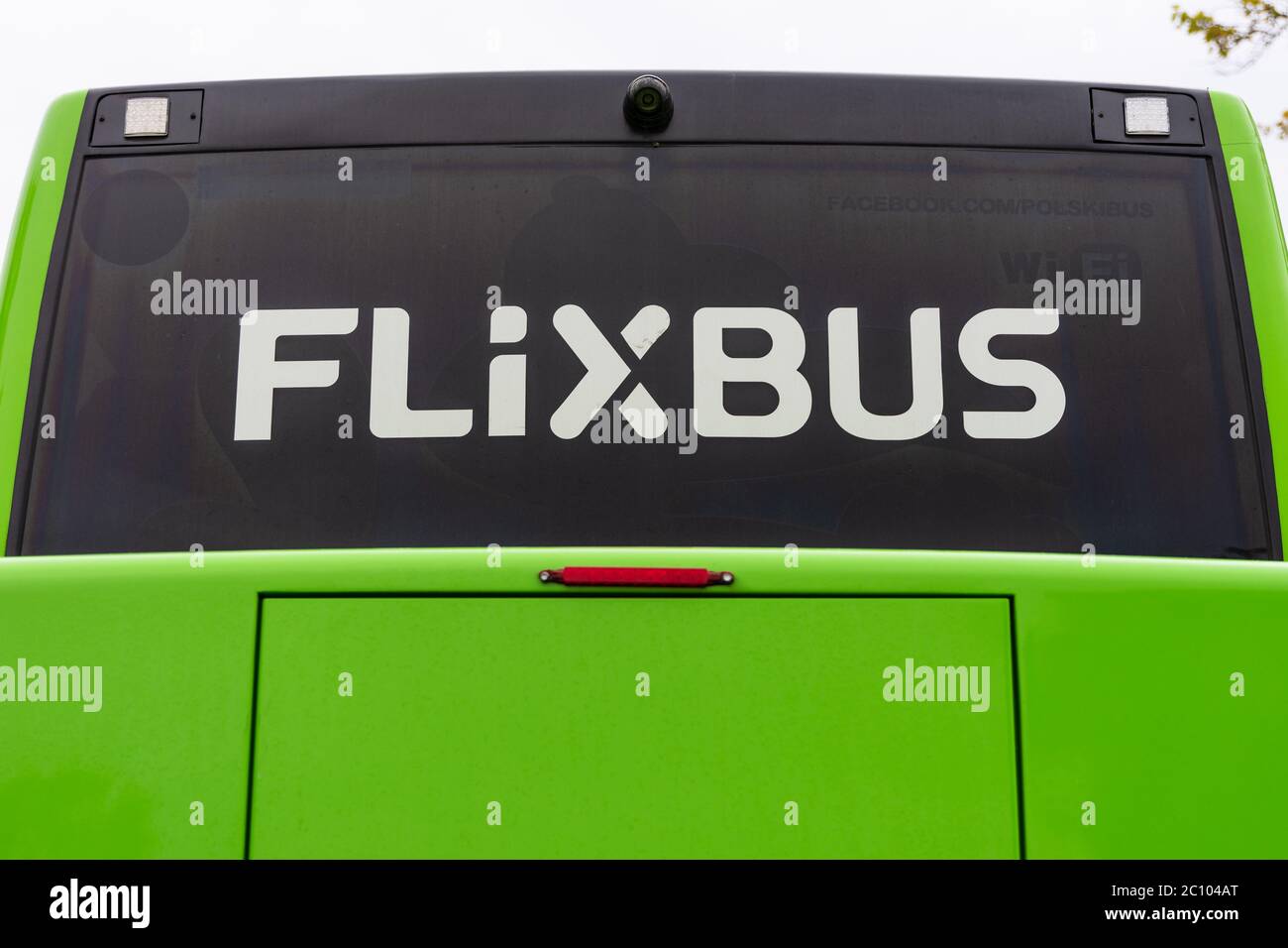 Flixbus avec logo de derrière Banque D'Images