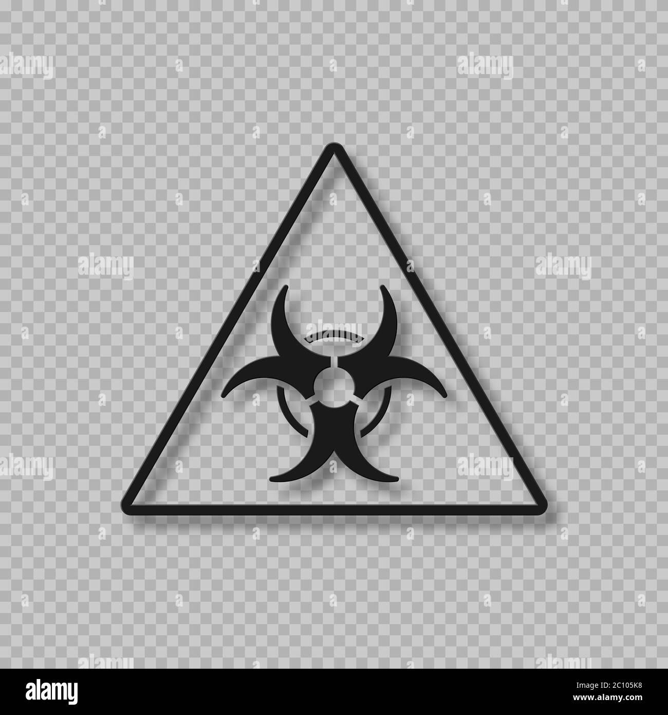 Symbole d'avertissement de danger biologique vectoriel. Illustration de Vecteur