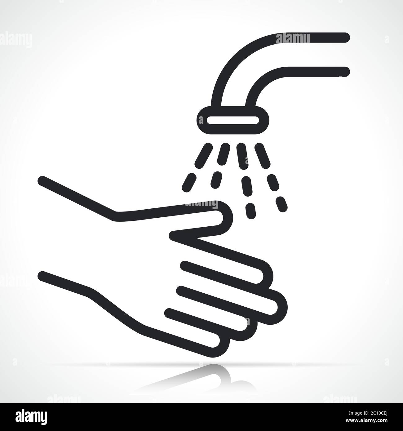 Illustration vectorielle de l'icône symbole mains lavées Illustration de Vecteur