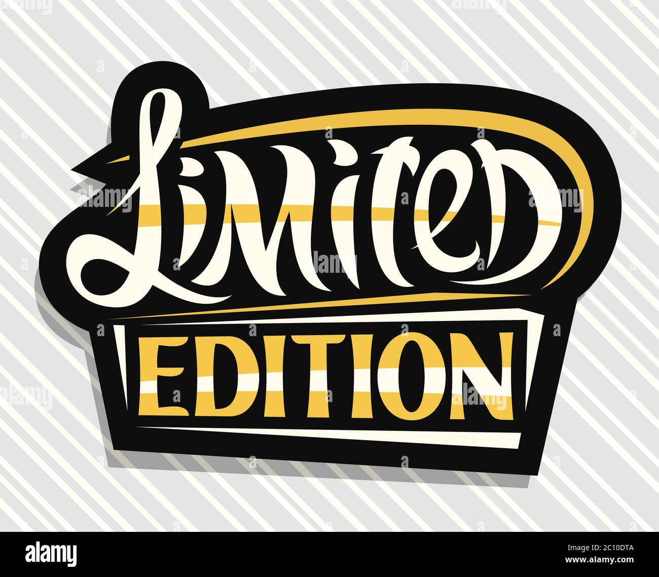 Logo Vector pour produit en édition limitée, prix sombre décoratif pour le vendredi noir ou le cyber lundi avec caractères manuscrits uniques pour les mots li Illustration de Vecteur