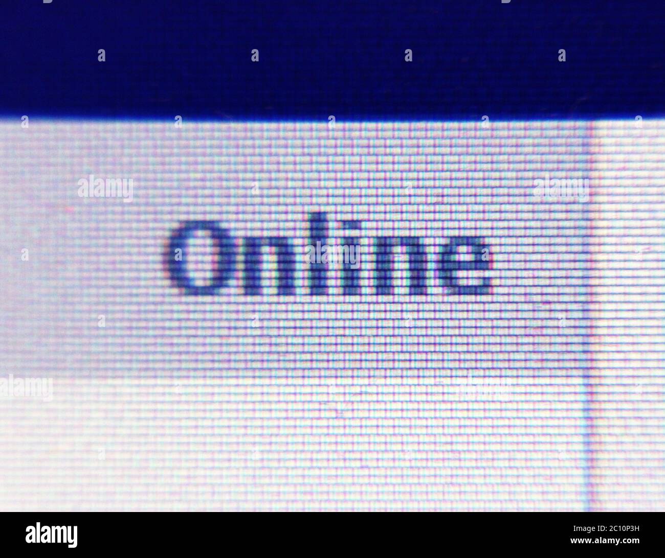 Inscription en ligne sur l'écran de l'ordinateur Banque D'Images