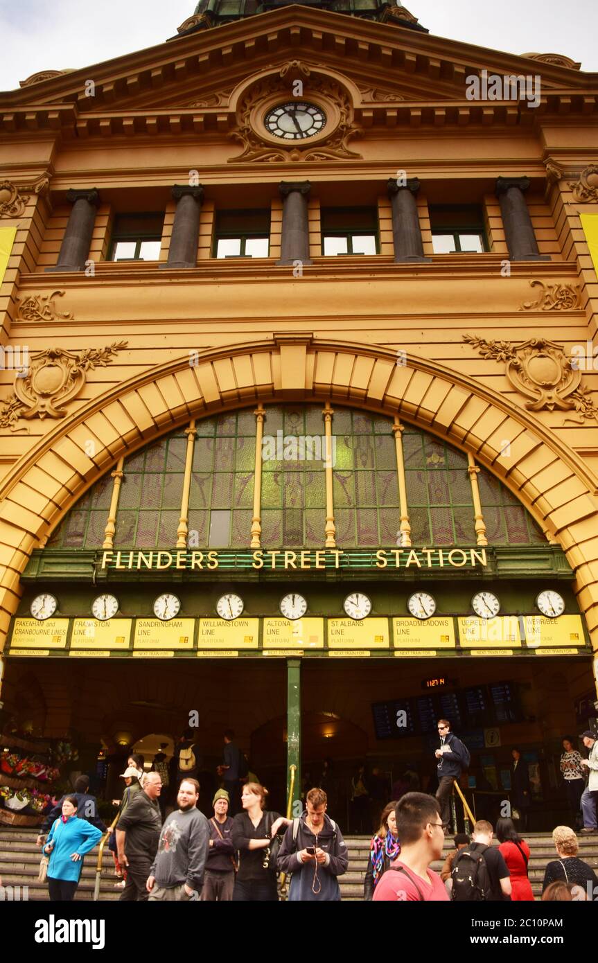 La gare de Flinders Street, Melbourne, Australie Banque D'Images