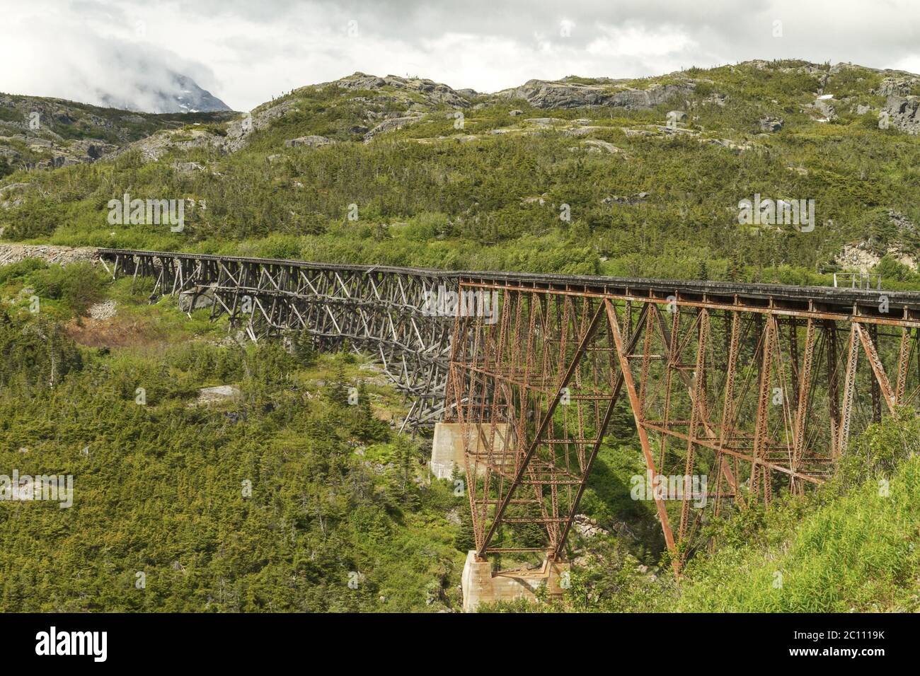 Le White Pass & Yukon Route Railroad Bridge Banque D'Images