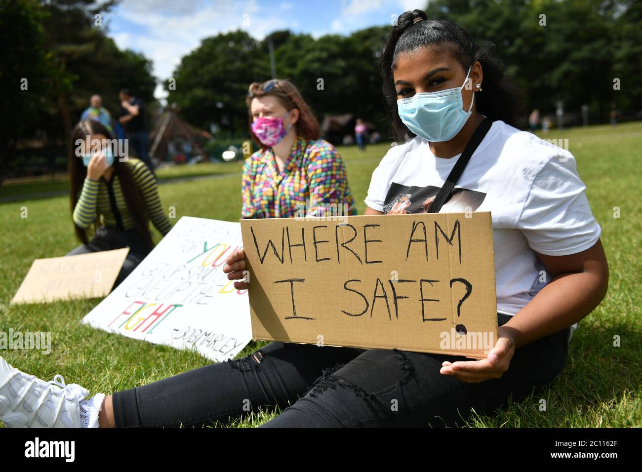 Les manifestants de Black Lives comptent protester dans le parc du château de Tamworth. Banque D'Images