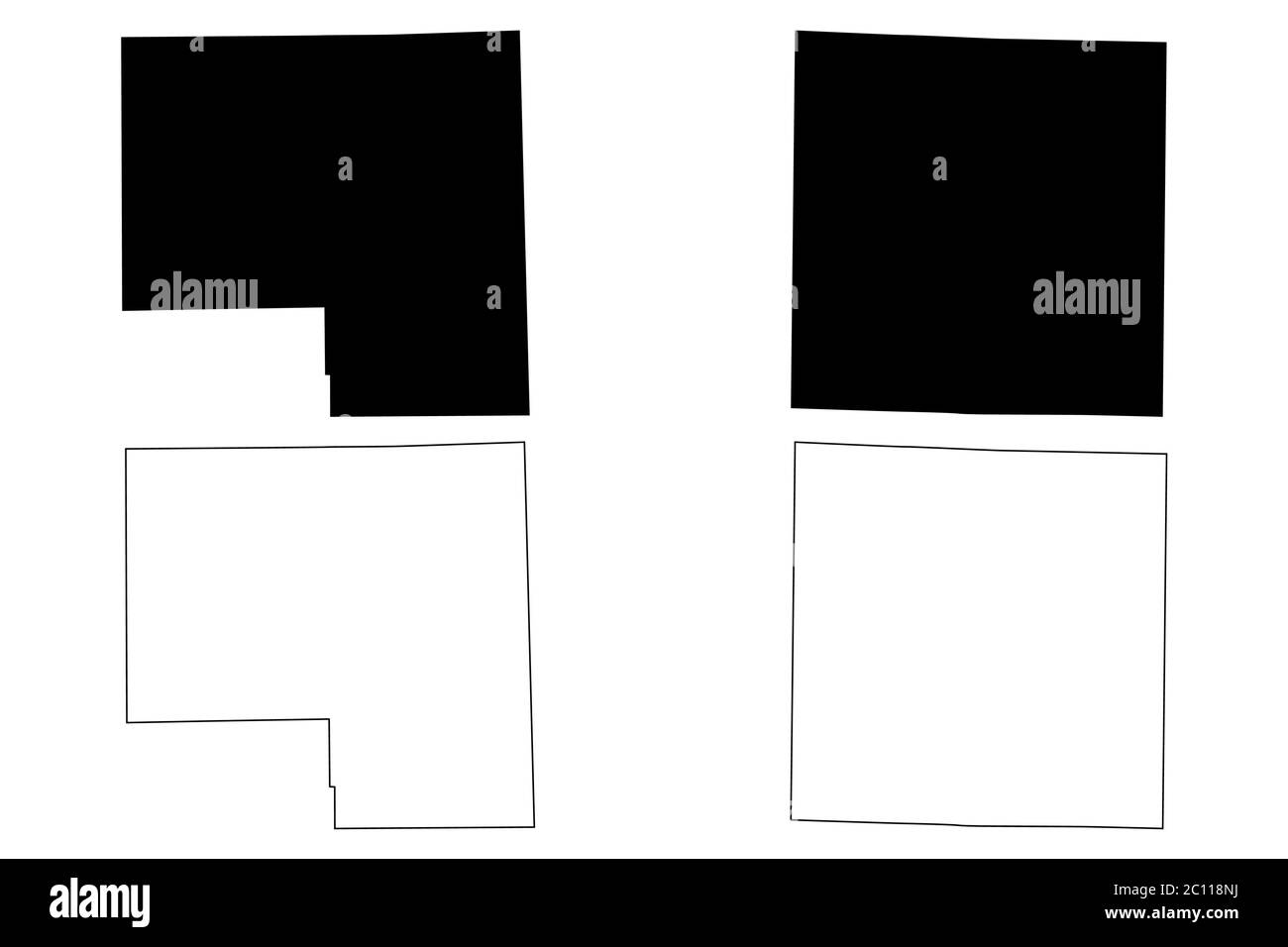 Livingston et McDonough County, Illinois (comté des États-Unis, États-Unis d'Amérique, États-Unis, États-Unis) carte illustration vectorielle, scribble croquis Livingston a Illustration de Vecteur