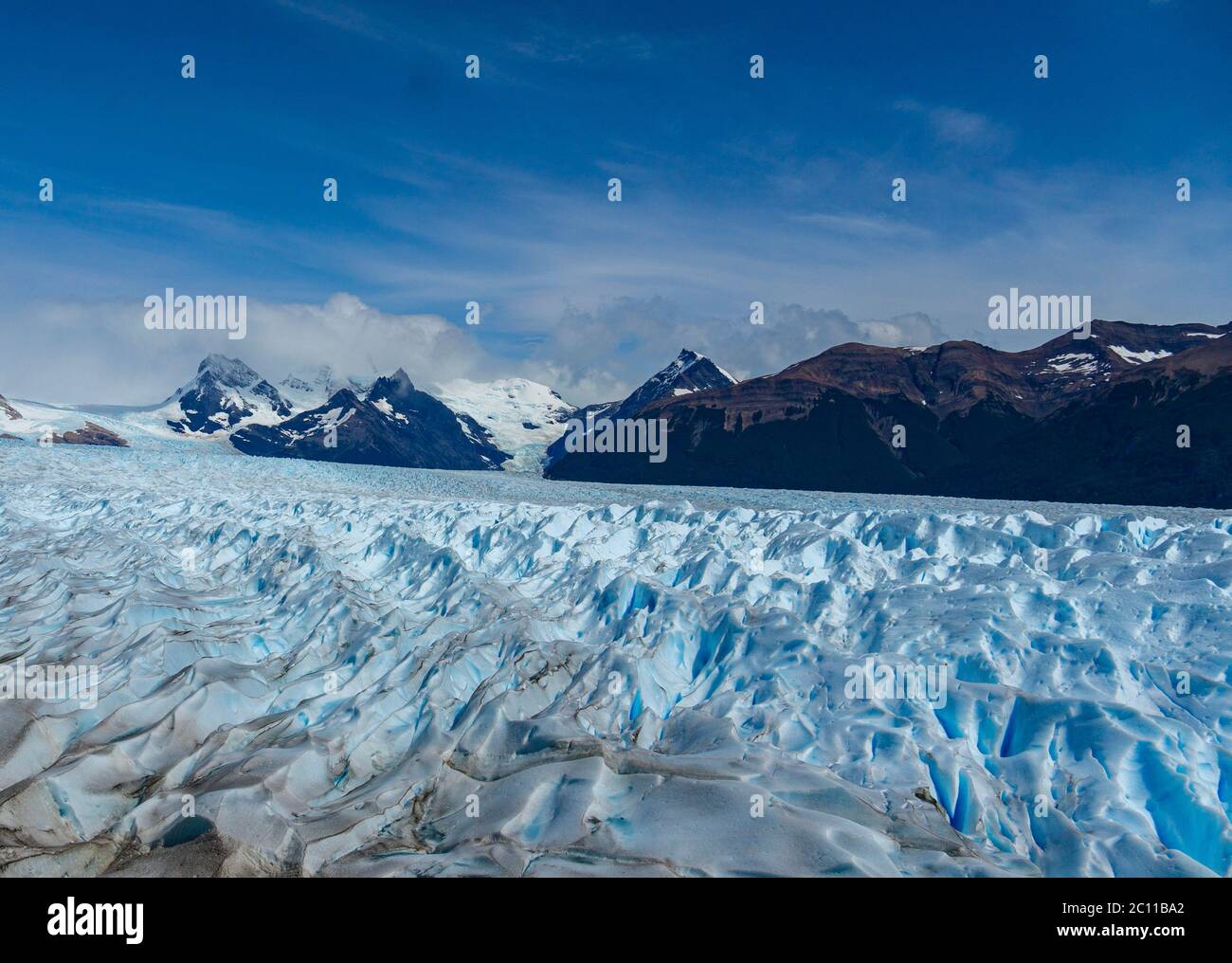 Glacier Perito Moreno Argentine Shimmer Bleu Banque D'Images