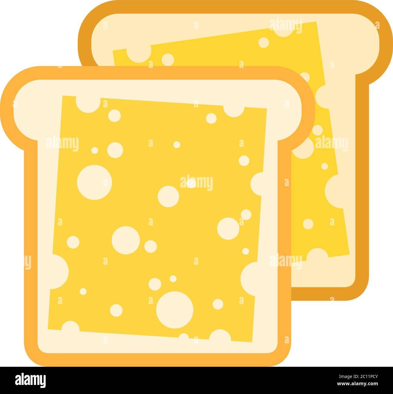 Sandwich au fromage Vector Icon plat isolé Illustration de Vecteur