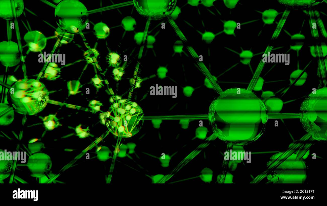 Chaos géométrique moléculaire structure abstraite. La science la technologie hi-tech connexion réseau avec fond copyspace Banque D'Images