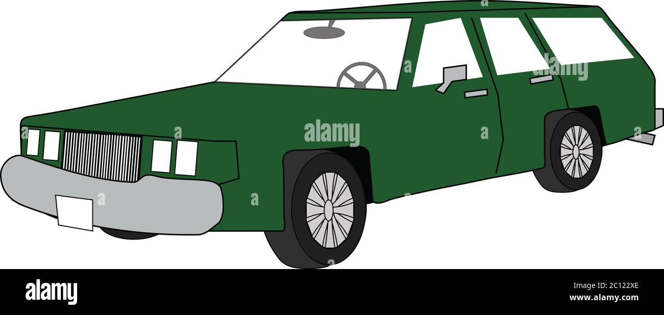 Illustration d'un chariot à chariot vert Banque D'Images
