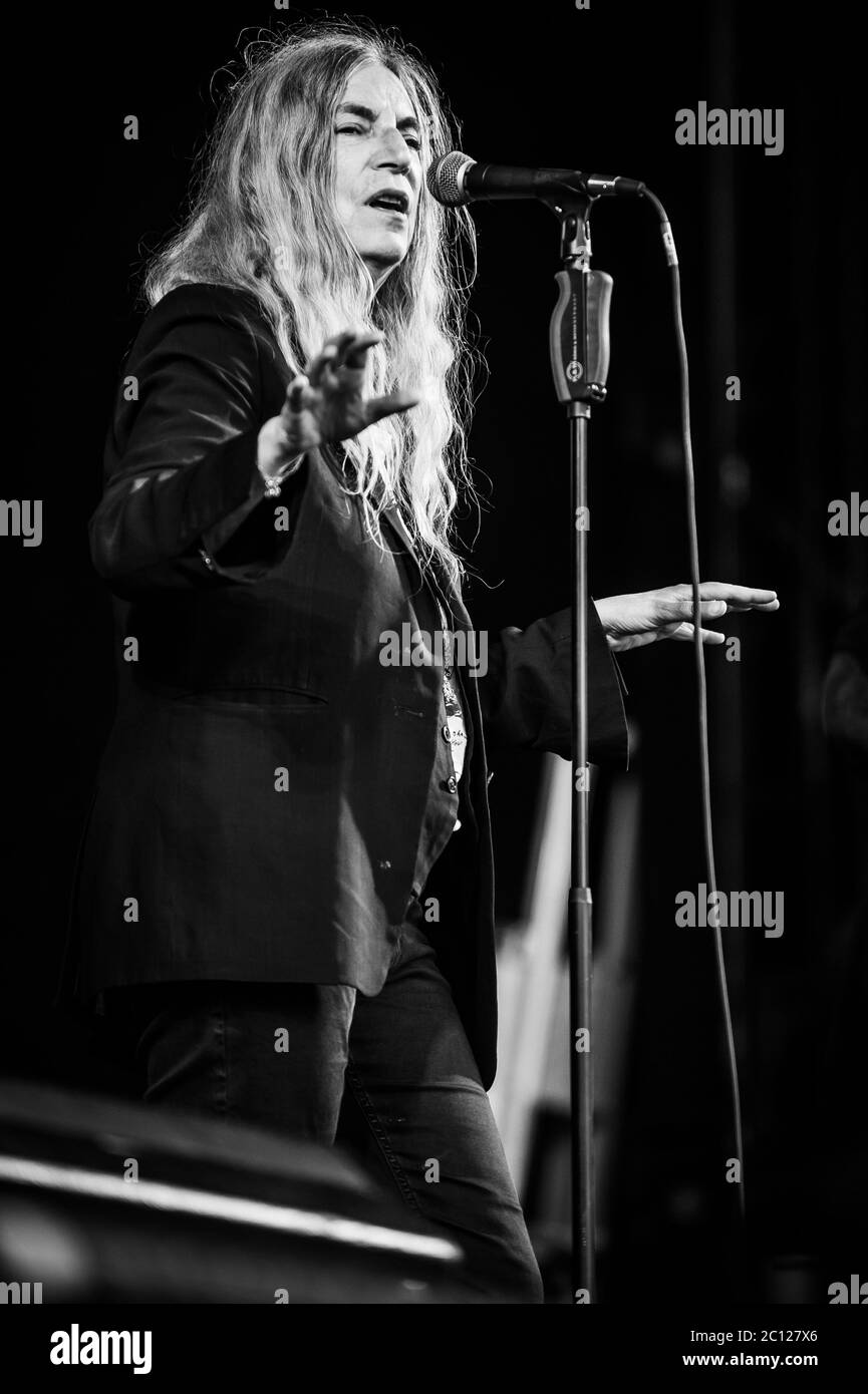 Aarhus, Danemark. 21 juin 2019. Le chanteur, auteur-compositeur et poète américain Patti Smith donne un concert au Musikhuset à Aarhus. (Photo: Gonzales photo - Morten Kjaear). Banque D'Images