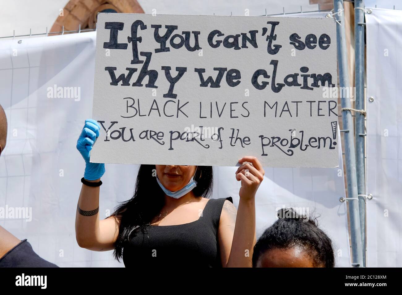 Les Black Lives Matter protestent à Bâle, en Suisse. Banque D'Images