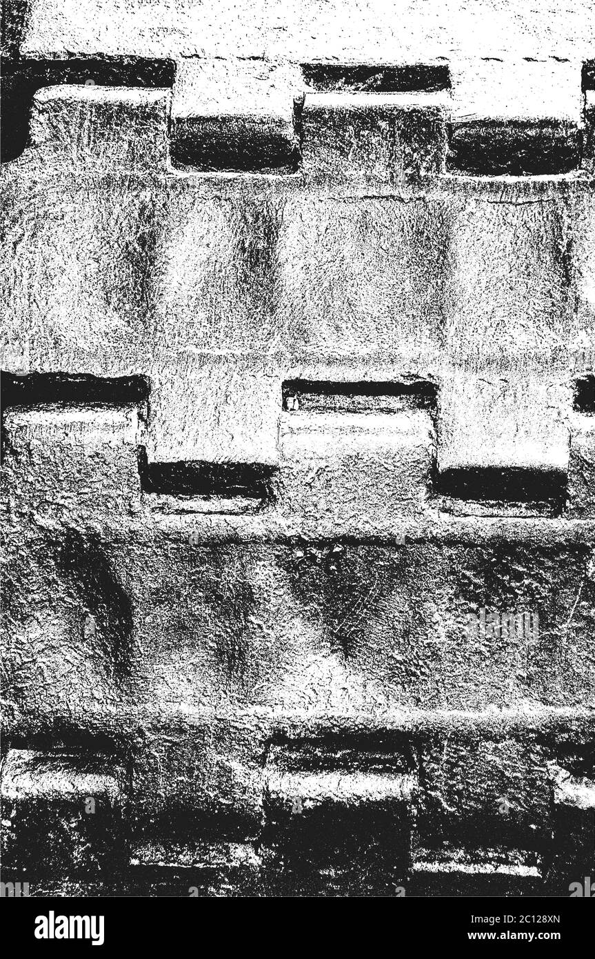 Texture de recouvrement en aspect vieilli de la plaque de métal pelé rouillé, de la chenille du tracteur, de la bande de roulement de la chenille du réservoir. Fond de gringe. Vecteur de demi-teinte abstrait illustrati Illustration de Vecteur