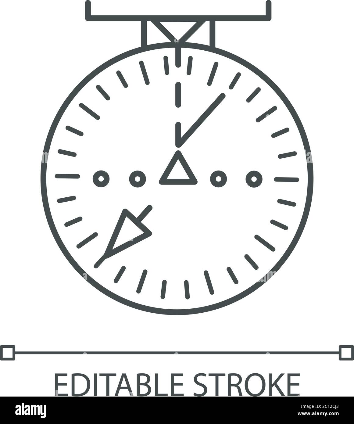 Icône linéaire parfaite de pixel de radar de navigation aéronautique Illustration de Vecteur