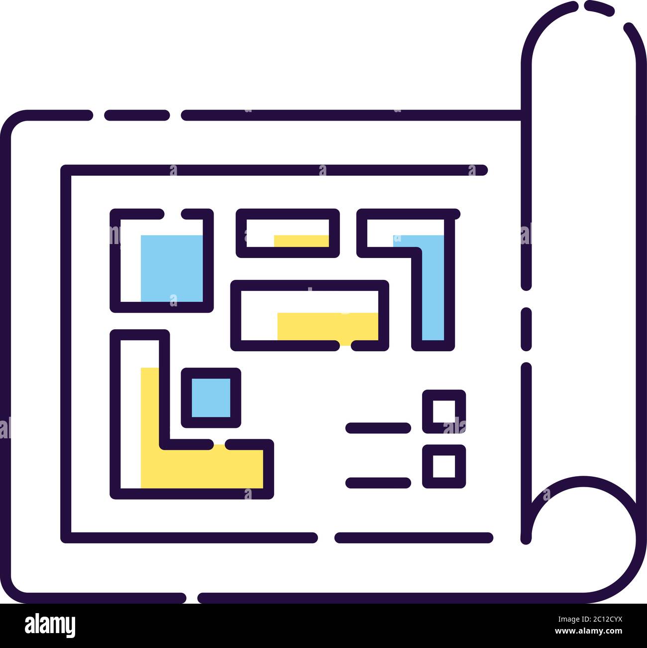 Icône de couleur RVB BluePrint Illustration de Vecteur