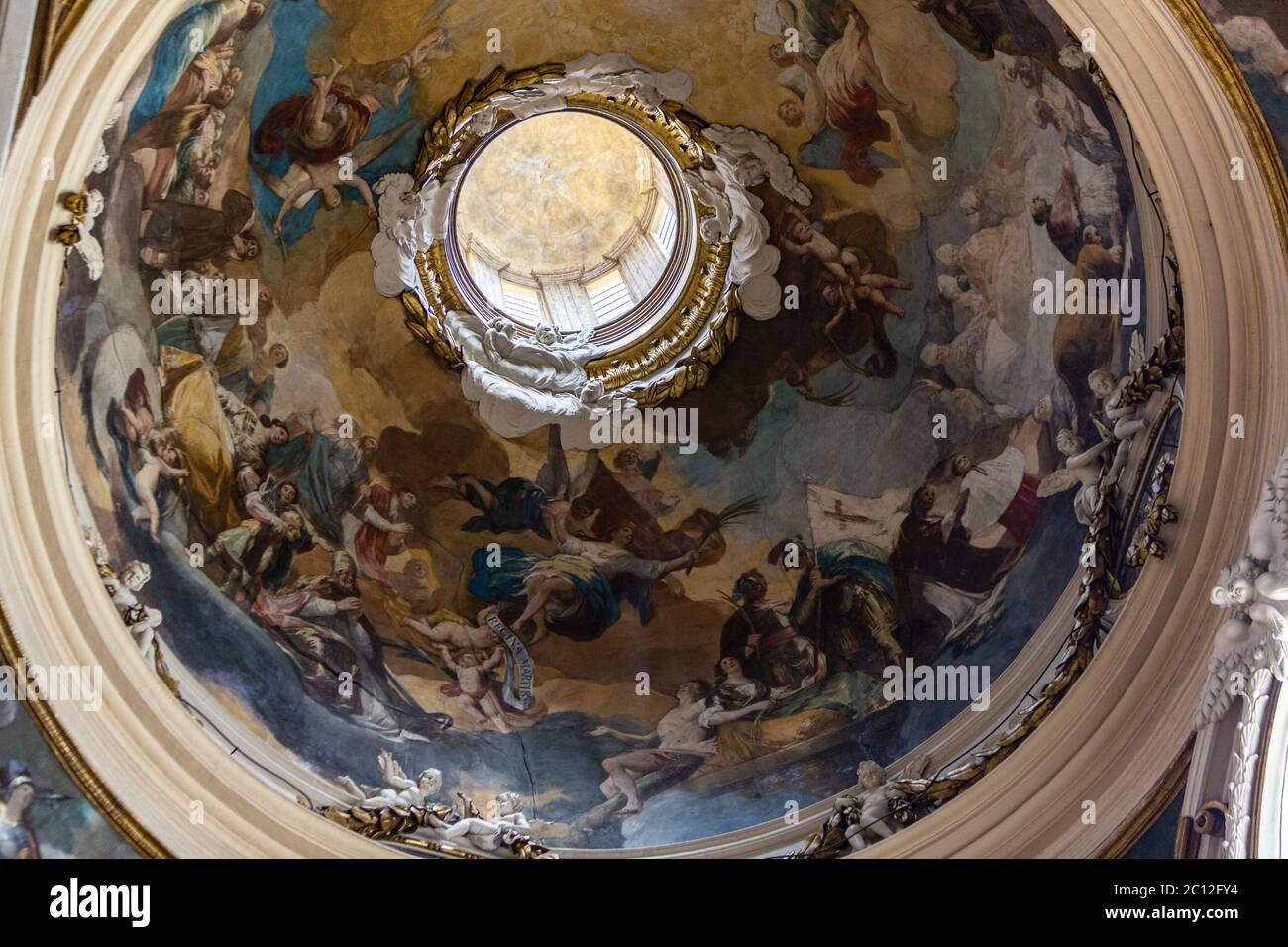 Fresque de la Reine des Martyrs dans le dôme, peinte par Francisco Goya, Cathédrale-Basilique de notre-Dame du pilier, Saragosse, Aragon, Espagne Banque D'Images