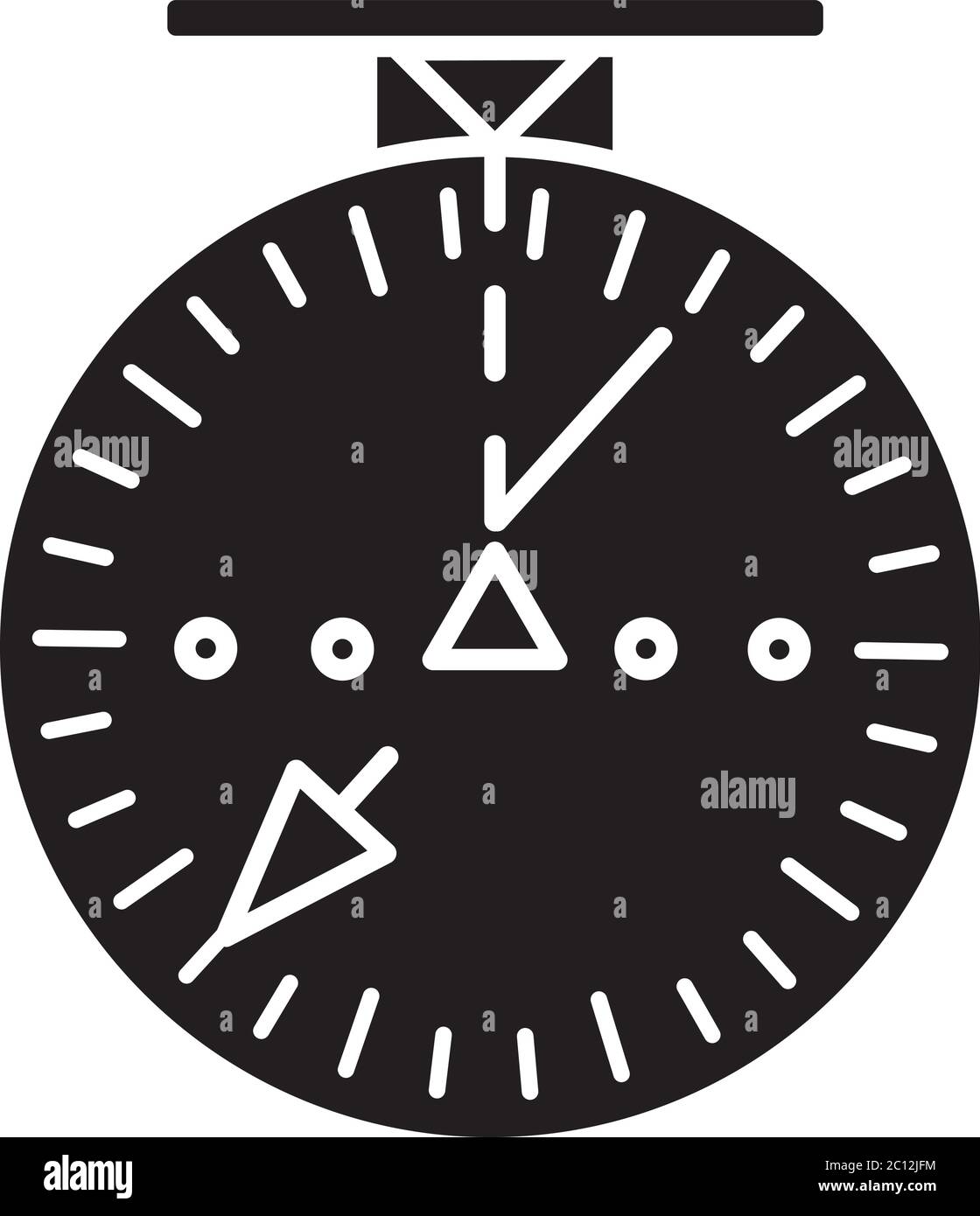 Icône en glyphe noir du radar de navigation aéronautique Illustration de Vecteur