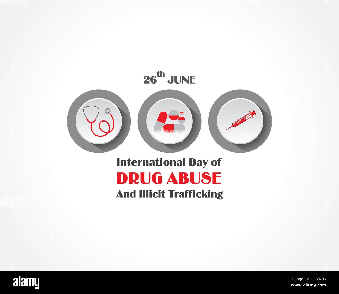 Illustration vectorielle de la Journée internationale contre L'ABUS et le trafic DES DROGUES observée le 26 JUIN Illustration de Vecteur