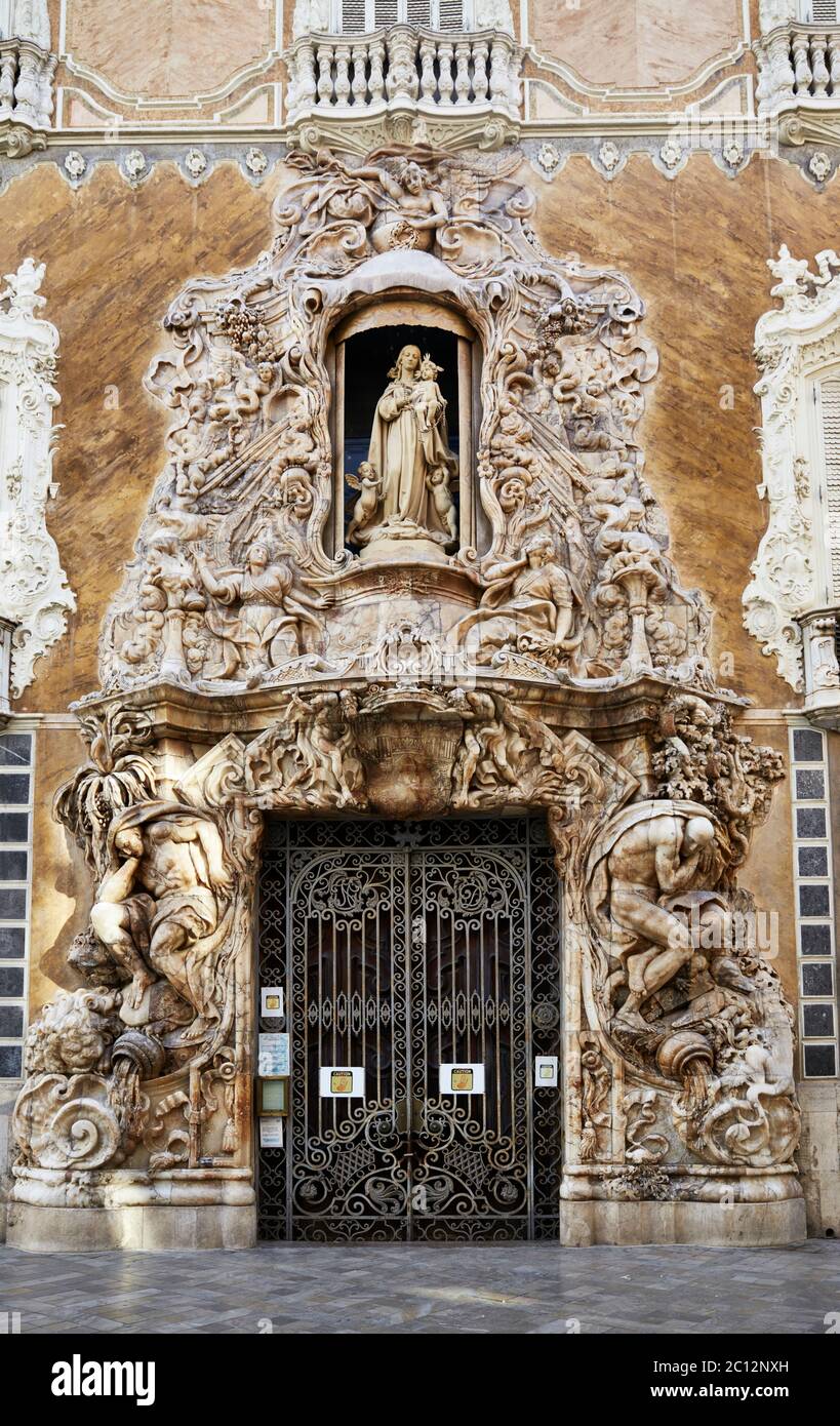 Entrée du Musée national de la céramique, Valence, Espagne. Banque D'Images