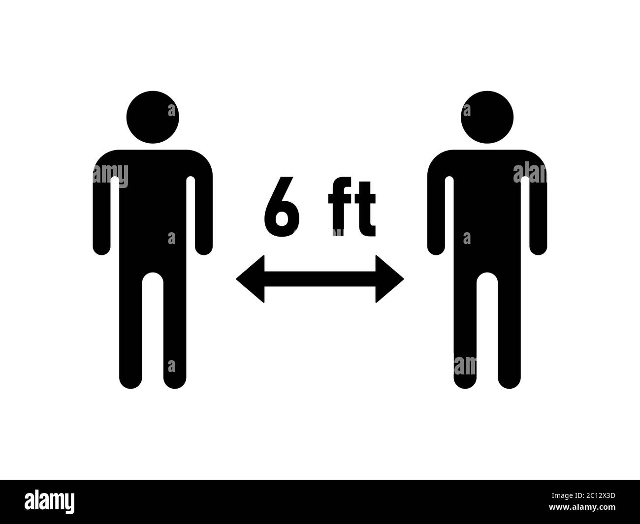 Social distance de distance garder votre distance 6 pieds ou 6 pieds icône. Image vectorielle. Illustration de Vecteur