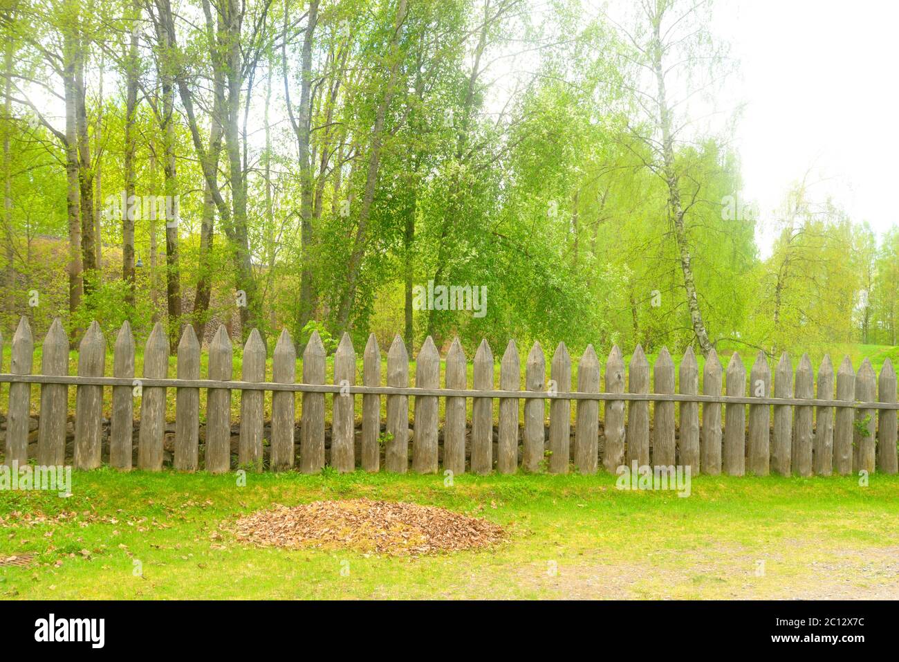 Clôture en bois dans la forteresse de Lappeenranta. Banque D'Images