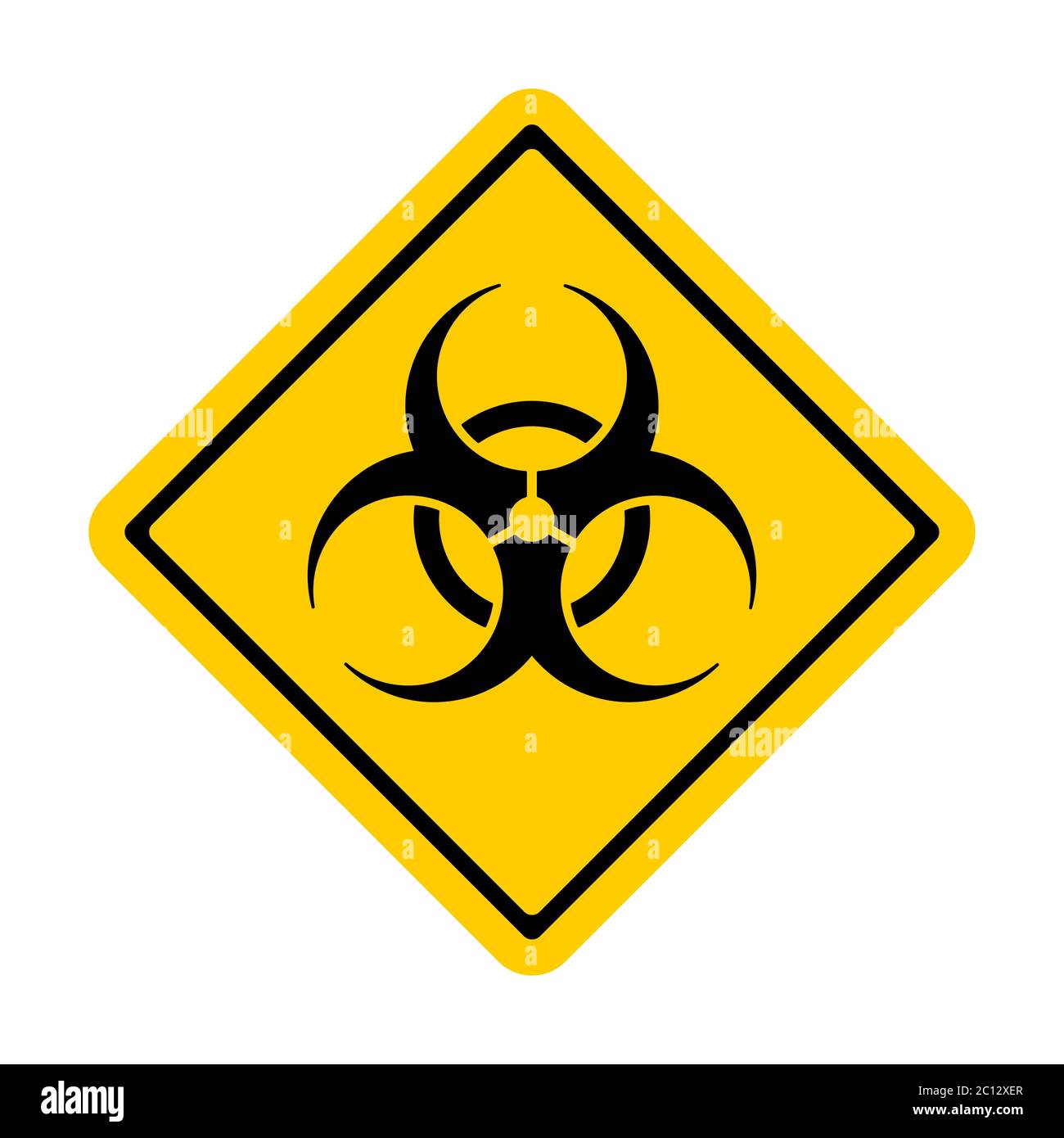 Panneau de danger biologique ou de danger biologique avec cadre en forme de losange. Image vectorielle. Illustration de Vecteur