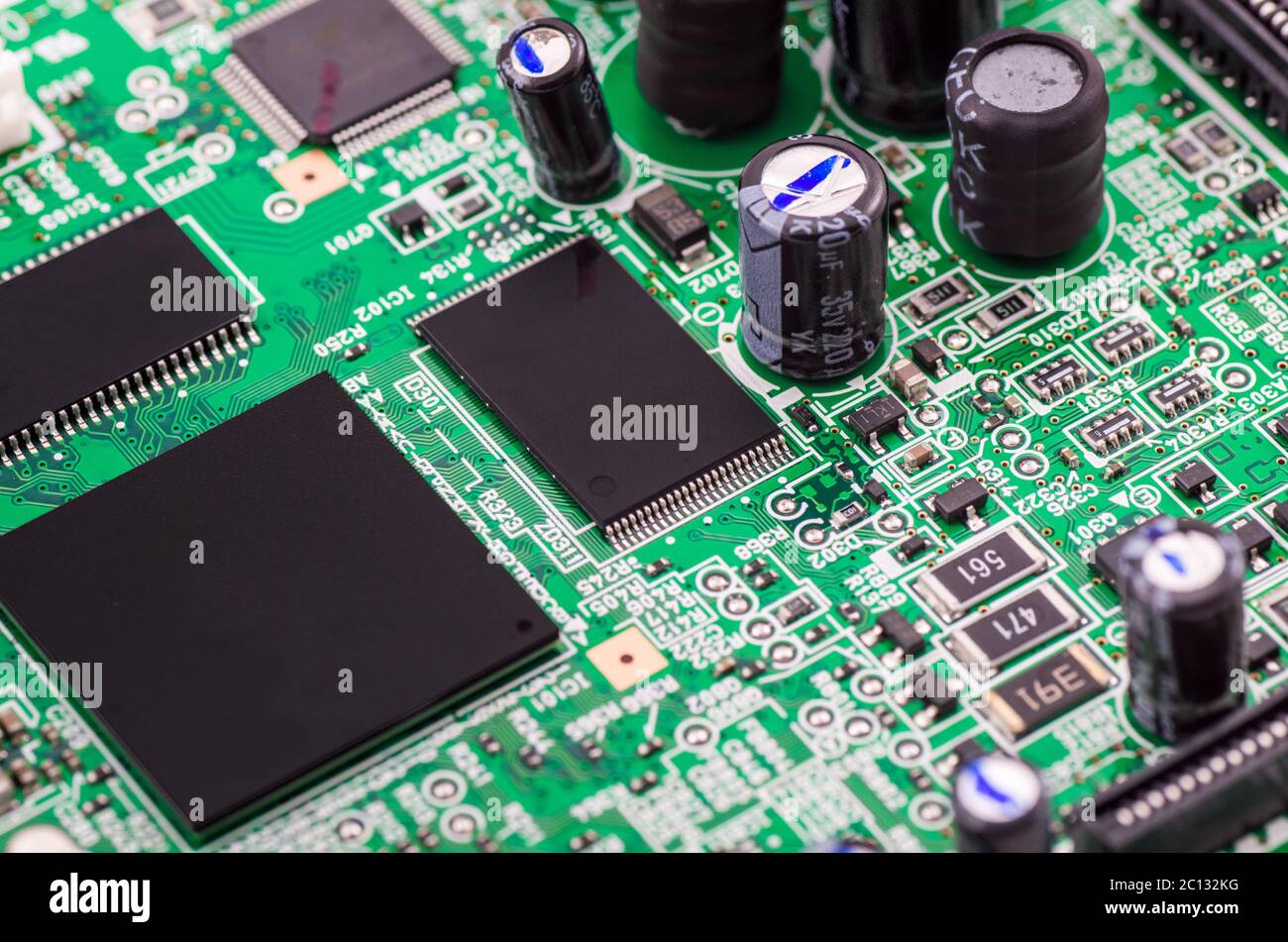 Carte de circuit imprimé à l'unité centrale de traitement Banque D'Images