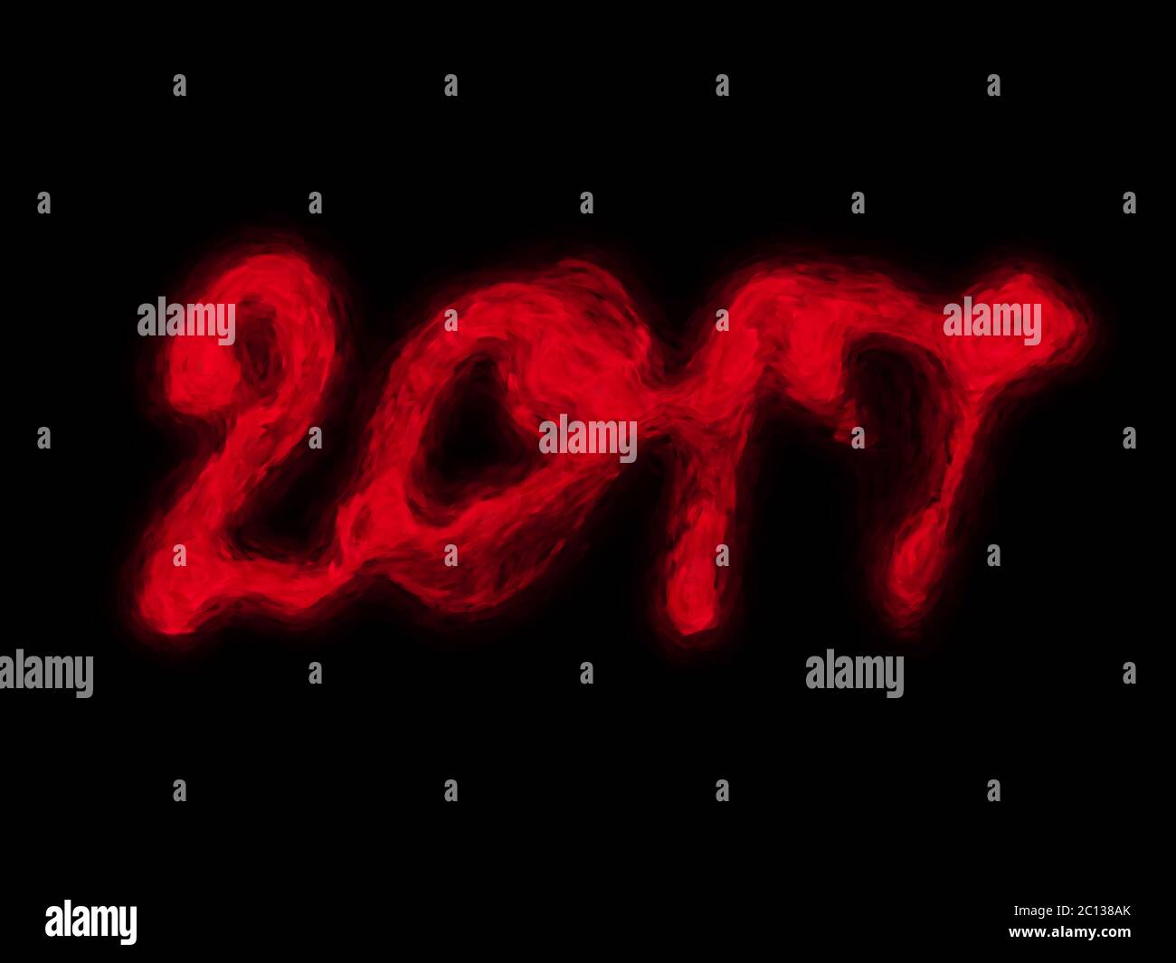 Bonne année 2017 numéros isolés écrit avec flamme lumière sur fond sombre Banque D'Images