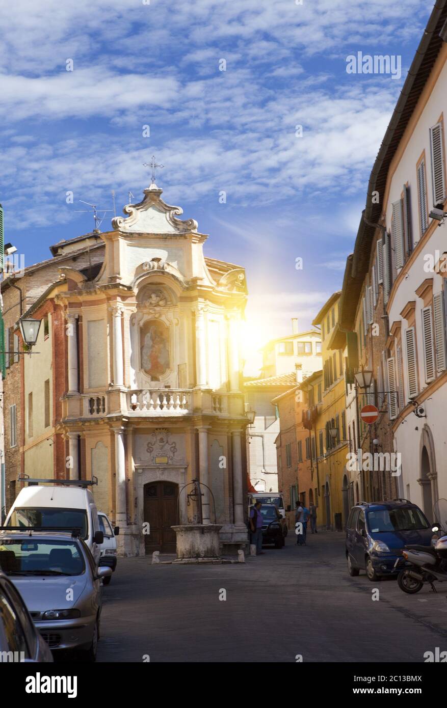 eglise Casa del Cavallo dans le centre historique de Sienne, Toscane, Italie Banque D'Images