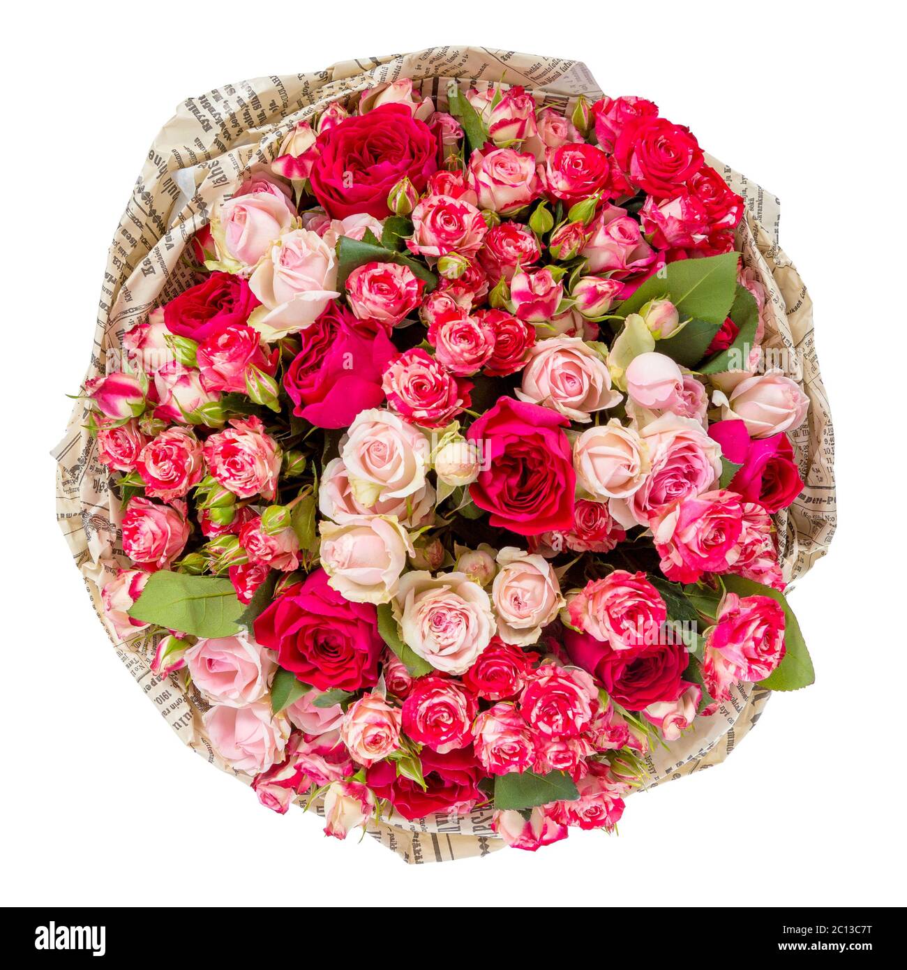 bouquet de roses isolées sur blanc Banque D'Images