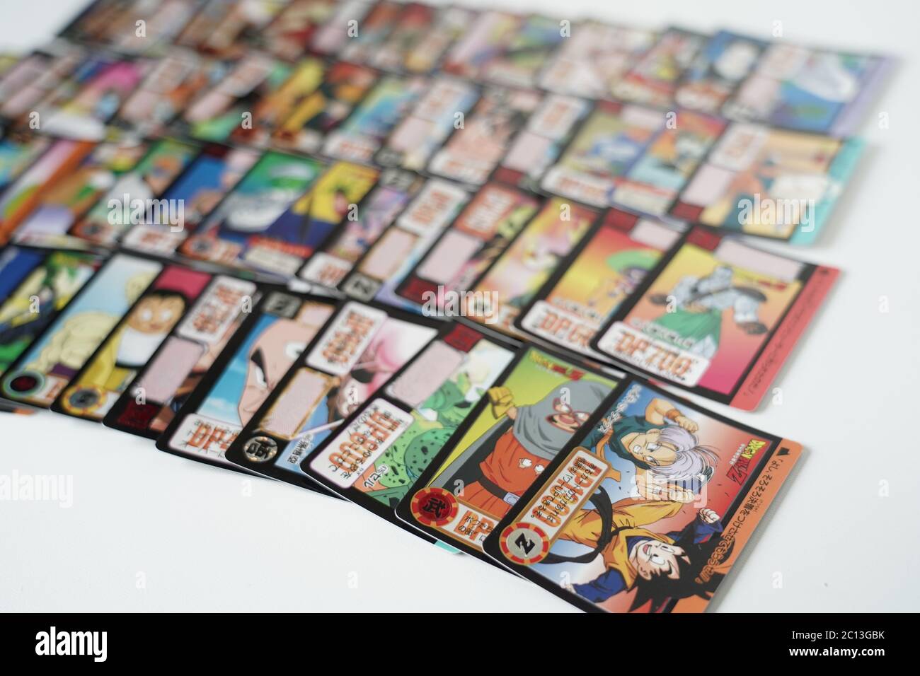 cartes de trading d'animation japonaise dragonball z Banque D'Images