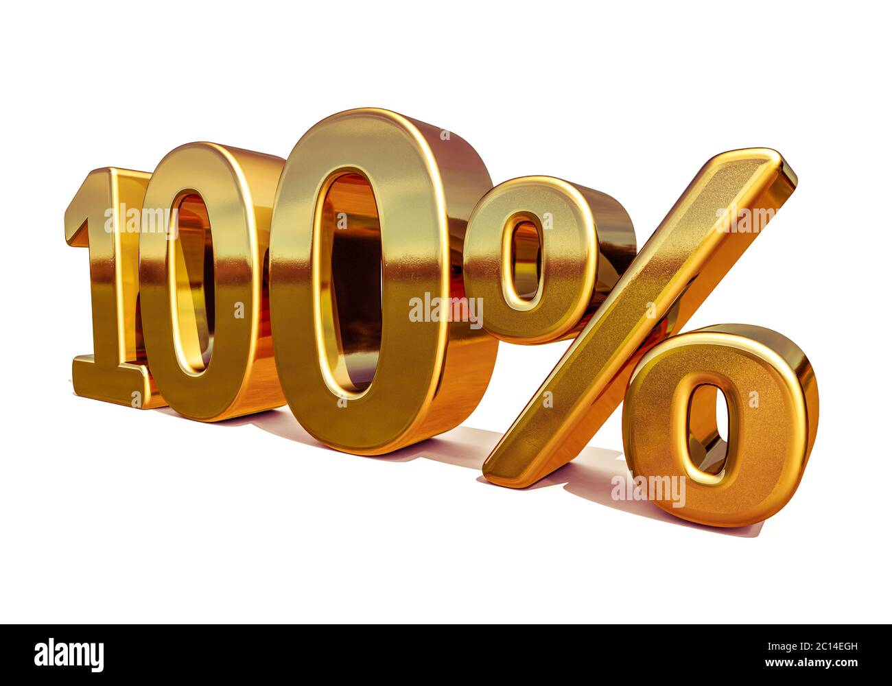 3d Gold 100 cent pour cent de réduction Banque D'Images