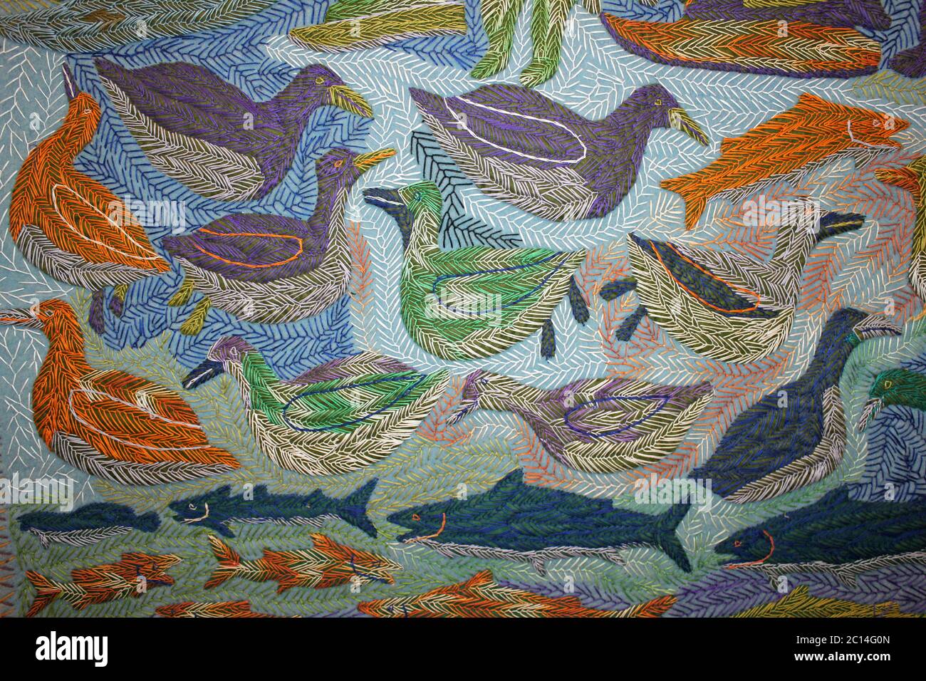 Mur suspendu - Baker Lake, Nunavut Art par Elizabeth Angrnaqquaq Banque D'Images