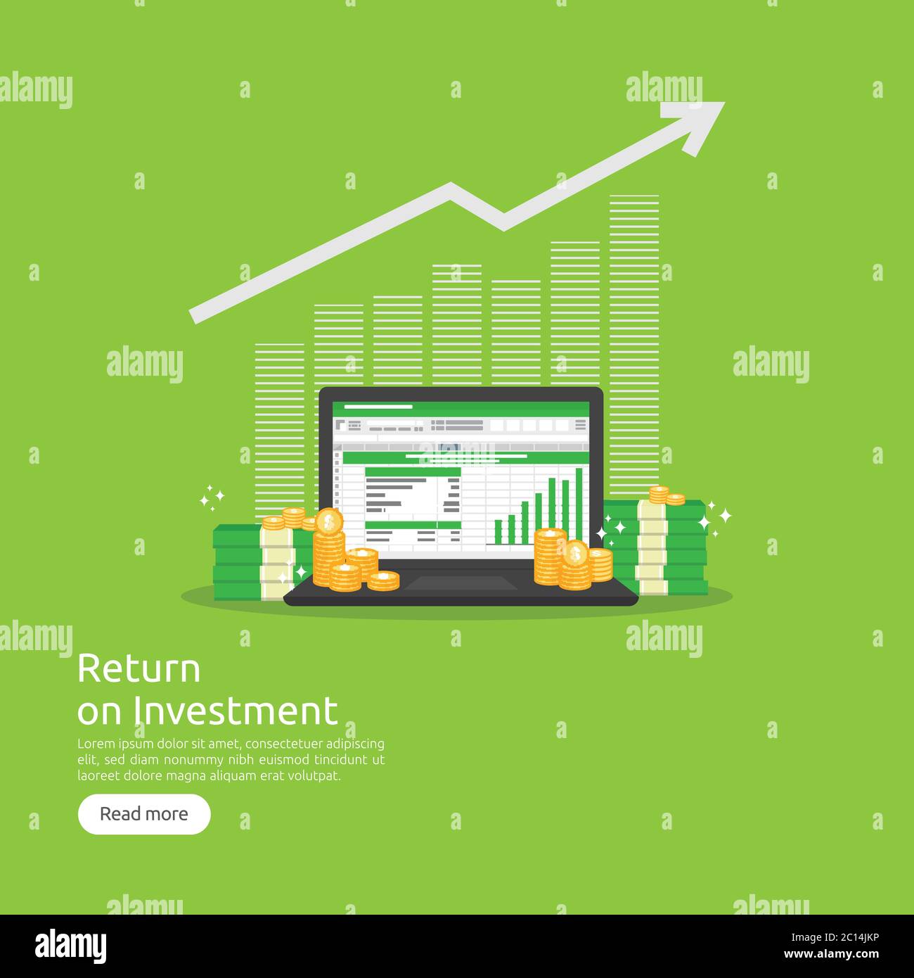 Analyse de données SEO, feuille de calcul à l'écran. Analyse de finances d'entreprise audit avec graphiques graphiques. Concept de retour sur investissement. Augmenter les bénéfices Illustration de Vecteur