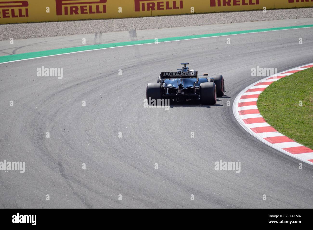 MONTMELLO, ESPAGNE-10 MAI 2019: Haas VF-19 Formule 1 (pilote: Romain Grosjean) Banque D'Images