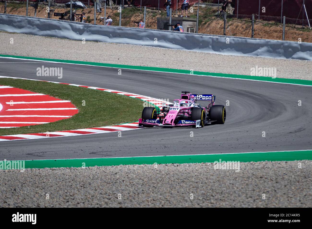 MONTMELLO, ESPAGNE-10 MAI 2019 : point de course RP19 Formule 1 (pilote : Sergio Perez) Banque D'Images