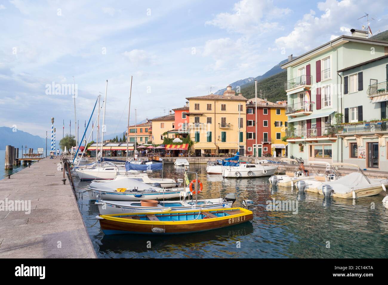 Port de Castelletto di Brenzone, lac de Garde, Italie Banque D'Images