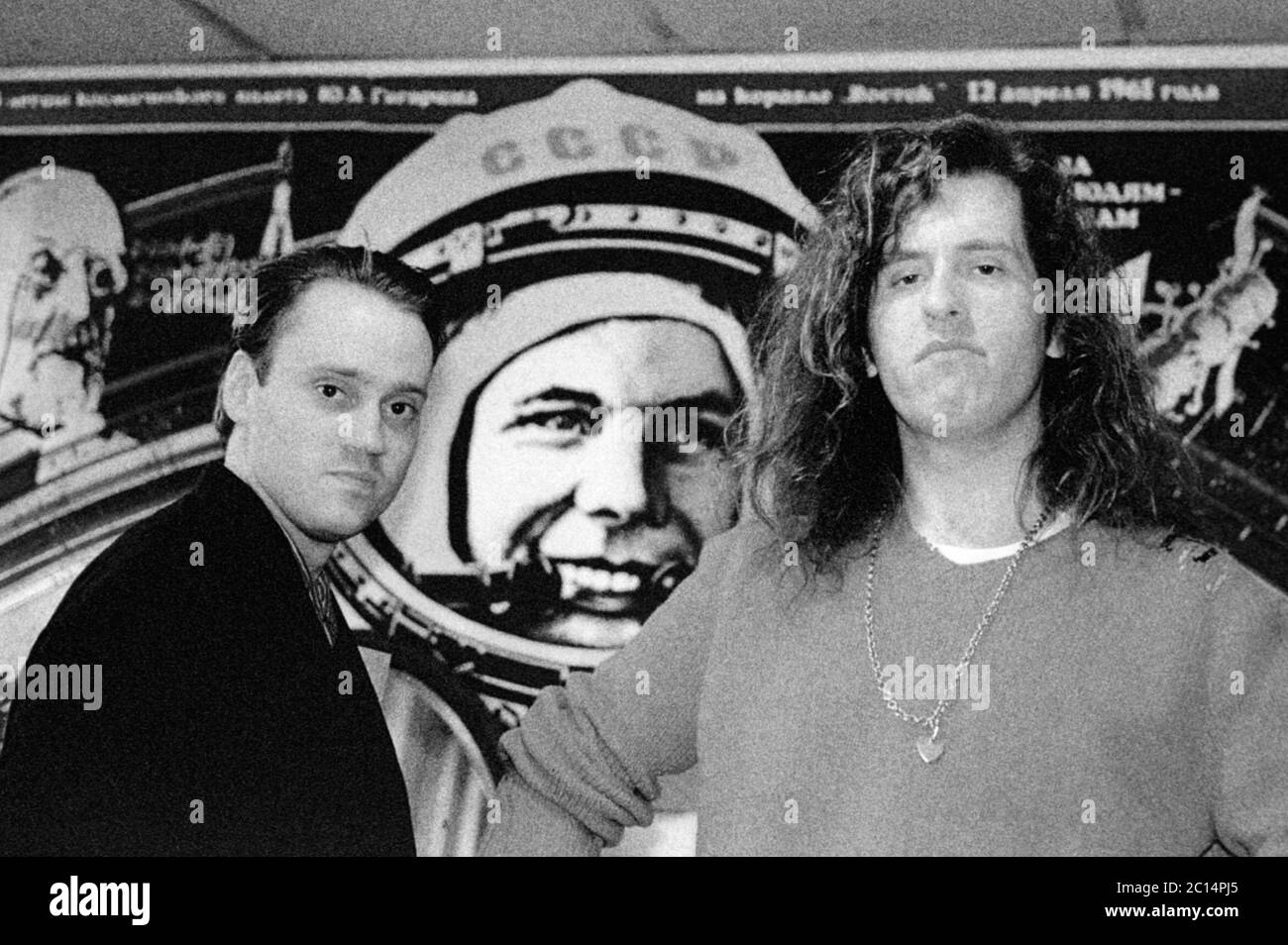 Ray Neal et Mark Mulcahy de Miracle Legion lors d'un événement de presse à Rough Trade Records. Londres, le 24 avril 1989 | utilisation dans le monde entier Banque D'Images