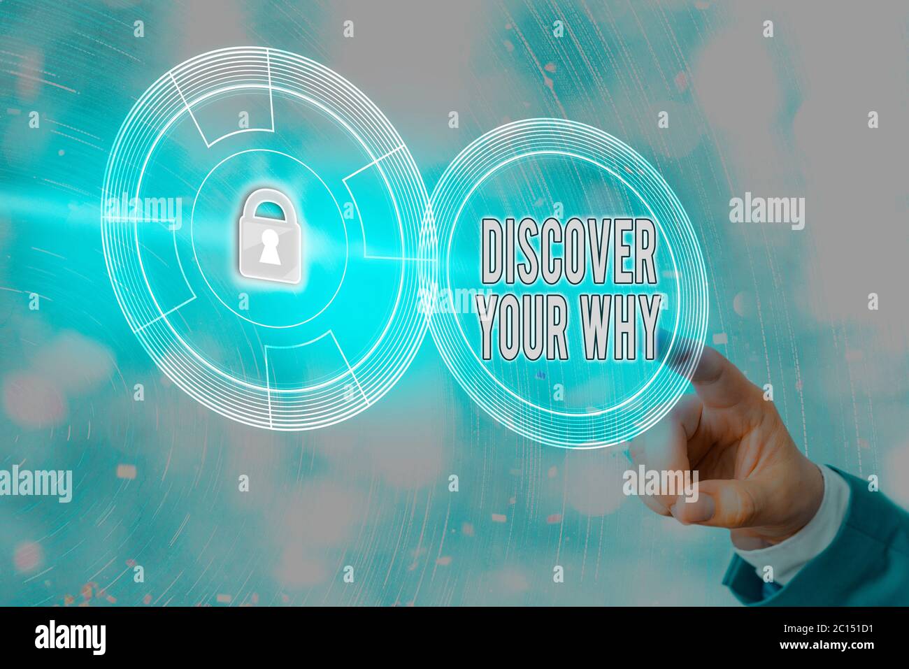 Écriture conceptuelle à la main montrant Découvrez votre Pourquoi. Concept sens connaître la raison et le but d'un soi est existence Banque D'Images