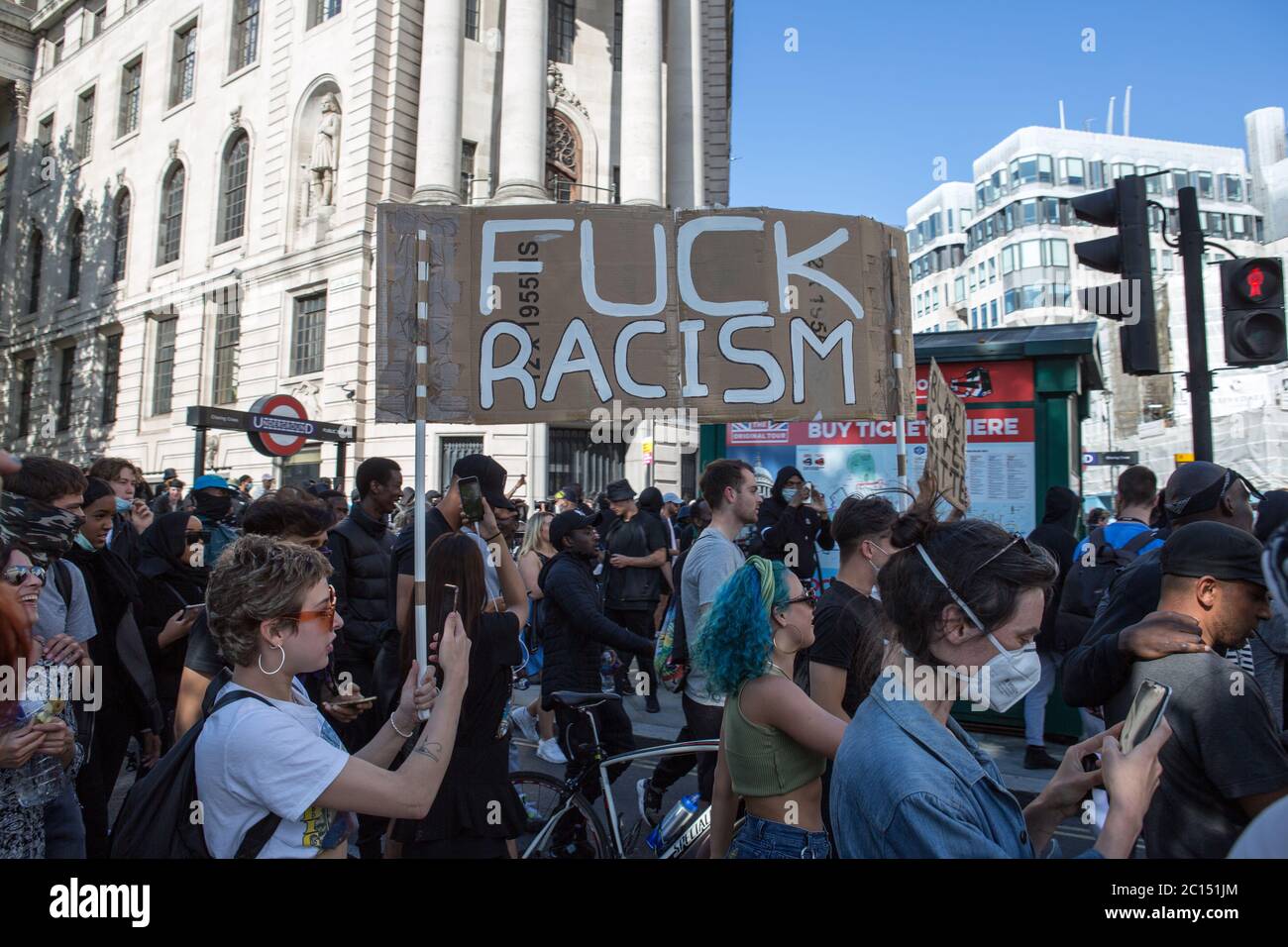 Les militants d'extrême droite, Black Life Matter Banque D'Images