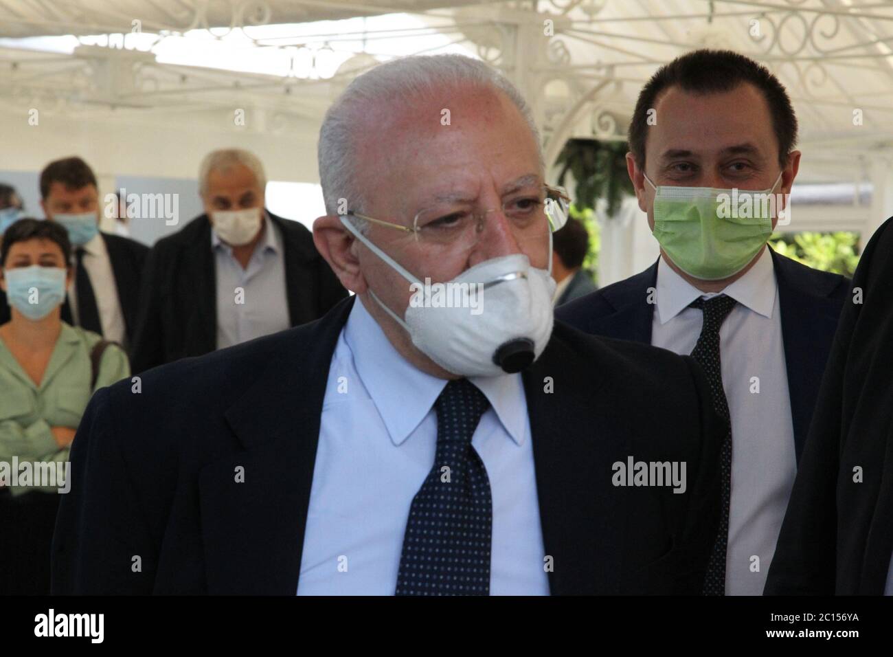 Naples, Italie. 13 juin 2020. Le vice-président de la Chambre (VicePresidente della Camera dei deputati) et coordinateur national d'ITALIA Viva, Ettore Rosato à Naples, Italie, le 13 juin 2020 pour une initiative politique. En photo Vincenzo de Luca, gouverneur de Regione Campania (photo de Salvatore Esposito/Pacific Press/Sipa USA) crédit: SIPA USA/Alay Live News Banque D'Images