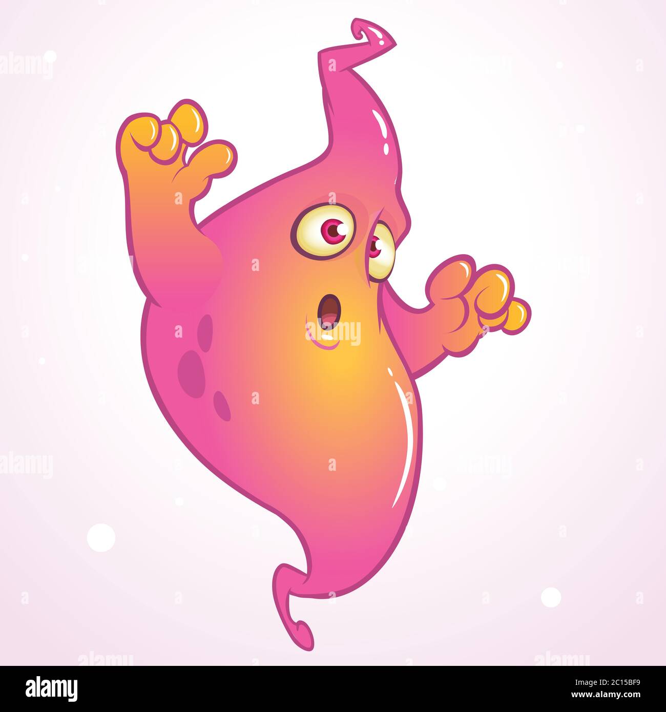 Cute cartoon fantôme. Vecteur Halloween monstre rose Illustration de Vecteur